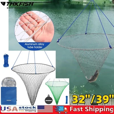 Red de pesca de muelle de puente de 32""/39"" red de caída red de muelle de fundición portátil para cesta de peces Foto 1 de 4