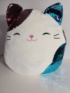 Squishmallows Shany die Katze dreifarbig Flip Pailletten 15 Zoll Plüsch 2021 mit Etikett - Bild 1 von 11