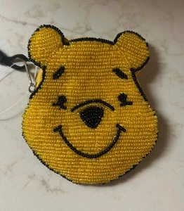 Disney Winnie The Pooh portamonete/cambio/ninnoli con perline nuovo con etichetta retro satinato - Foto 1 di 4