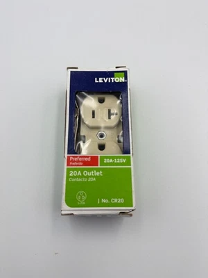 Salida dúplex Leviton CR20 20A 125V grado preferido marfil 5-20R NUEVO en caja Foto 1 de 4