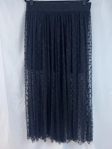 Torrid Size 0 Black Mesh Illusions Maxi Skirt Black Sheer Elastic Waist - Picture 1 of 6