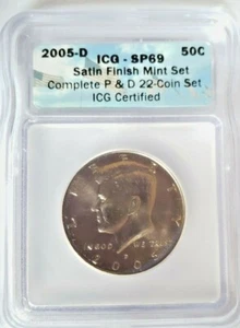 2005-D KENNEDY HALF DOLLAR ICG SP69 SATIN FINISH #MC_722 - Picture 1 of 4