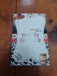 Western Party Invitations with Envelopes - Pack of 20 - Cowboy & Cowgirl Birt... - Picture 1 of 2