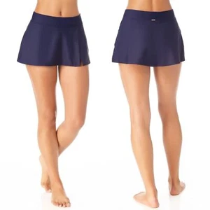  NUEVO CON ETIQUETAS Anne Cole Azul Marino Live In Color Bandas Falda Lateral Parte Inferior de Natación Pequeña - Imagen 1 de 10