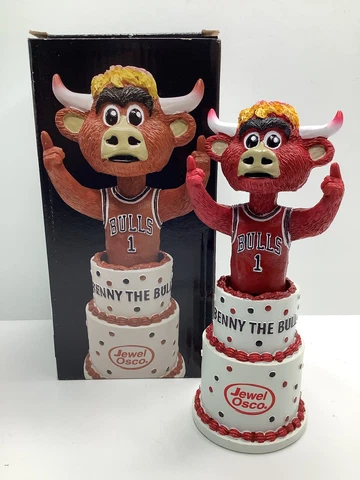 New Jewel Benny the Bull Happy Birthday Benny Bobblehead Chicago Bulls Rare SGA Cover