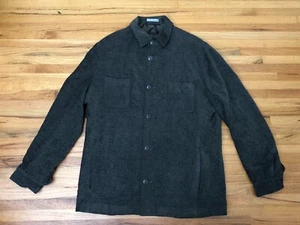 Bachrach Sweater Men's L Gray Front Button Detail Spread Collared Wool Blend - Picture 1 of 8