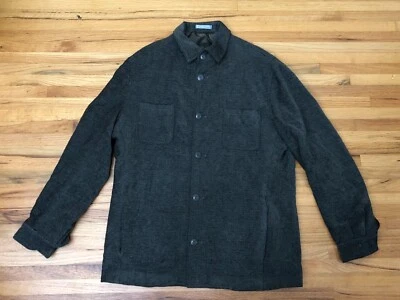 Bachrach Sweater Men's L Gray Front Button Detail Spread Collared Wool Blend - Image 1 of 4