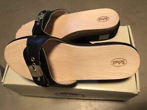 Scholl 38 BLACK PEScuRa 38 - 5 ICONIC SLIPPER sandals wooD CaRROARMATO slides