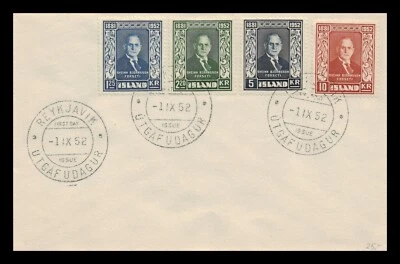Iceland 1952 FDC, President Sveinn Björnsson. Lot # 3. - Image 1 of 2