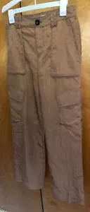 Vince Womens Size 0 Lyocell Blend Brown Elastic Waist Cargo Pants - Picture 1 of 8