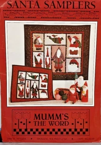 SANTA SAMPLERS ~ Large Santa Sampler  31x26"  Miniature Santa Sampler  20x17.5" - Picture 1 of 2