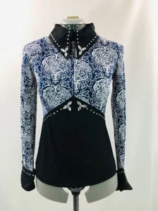 XSmall Western Show Pleasure Rail Camicia Giacca Abbigliamento Spettacolo Equitazione - Foto 1 di 4