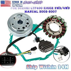 Flywheel Rotor Stator Regulator & Gasket For 2002-2007 Suzuki Eiger 400 Manual - Picture 1 of 12