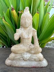 Vintage alte seltene Marmor Hindu Gott Shiv Shankara Meditation Haltung Figur Statue - Bild 1 von 8