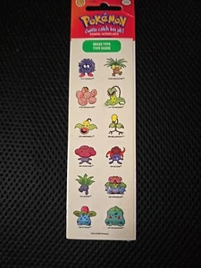 Pokemon (1999) Gras Typ Stickerbogen - (12 Mini Sticker) - Bild 1 von 3