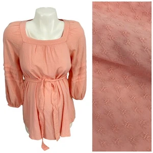 Isabel Maternity Top Womens XS Orange Blouse Belt Work Office Church - Picture 1 of 18
