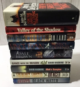 Mix Lot of 6 Suspense & War Hardcover Novels Fiction, David Hagberg, Vince Flynn - Picture 1 of 18