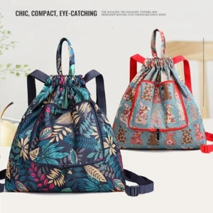 Animal Drawstring Bag Multifunctional Folded Backpack Shopping Bag Travel - Picture 1 of 23