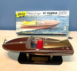 Chris Craft Modelo Barco 1955 Cobra Speed Boat Construido Modelo Sterling en Base - Imagen 1 de 6
