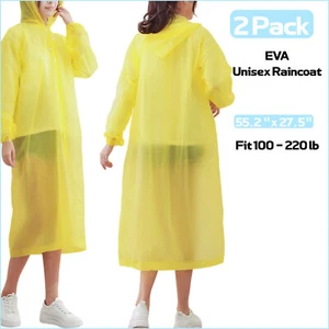 Paquete de 2 impermeables impermeables para hombres y mujeres impermeables largos con capucha para senderismo al aire libre - Imagen 1 de 5