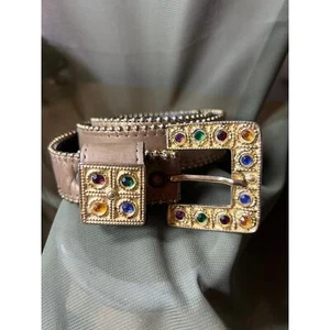 Leatherock Womens Holiday Bling Belt Size Small S #6712 Leather Gold - Picture 1 of 5