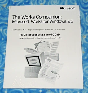 Sealed Microsoft Works Companion Windows 95 Vintage Computer Software & Book New - Picture 1 of 3