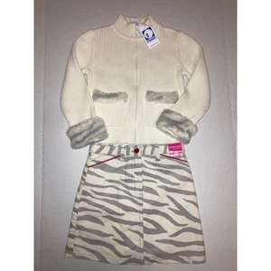 Gymboree Girls Cream Cardigan Zip-Up Sweater and Skirt Size 5 NWT - Picture 1 of 5