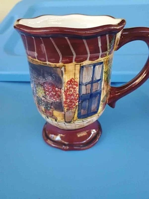 Fleurs De Paris Pedestal Coffee Mug Flower Shop Art - Image 1 of 4