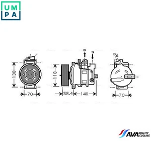 COMPRESSOR AIR CONDITIONING AIAK274 FOR AUDI A4/B6/Convertible/B8/Allroad/B7 - Picture 1 of 9