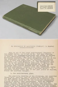 CHARLES ASHBEE his original 1912 corrected typescript on UNIVERSITY architecture - Picture 1 of 17