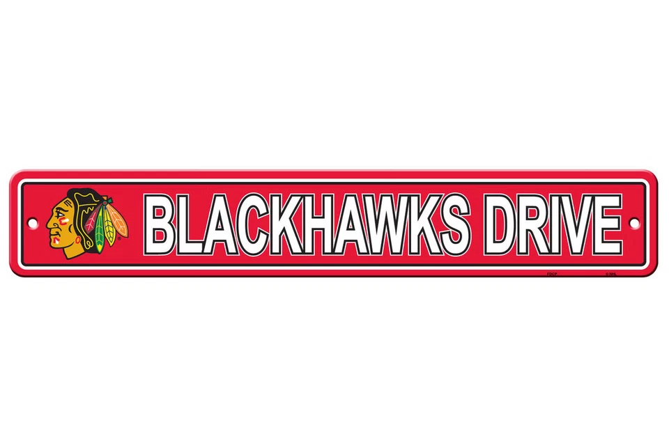 Chicago Blackhawks Sign 4x24 Plastic Street Style CO - Image 1 of 1