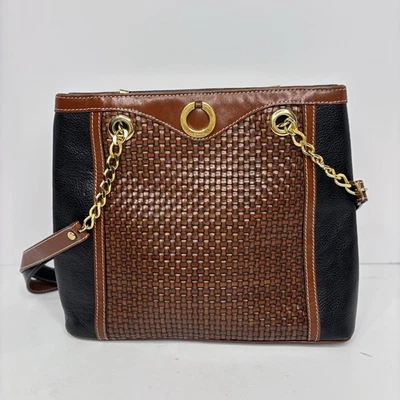 Bally Handbag ‘Intriccato’ Vintage Two Tone Leather Purse - Image 1 of 4