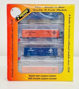 Roundhouse N Erie Lackwanna Freight Set Ready To Run Four Pack 89428 New - Picture 1 of 6
