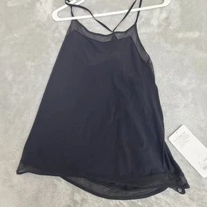 Luluemon Light Weight Mix & Mesh Black Tank Top Size 6 NWT - Picture 1 of 10