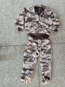 Vintage Browning Wollmischung Hochflor Sherpa Hose XL Jacke 2XL Polartec Camouflage  - Bild 1 von 11