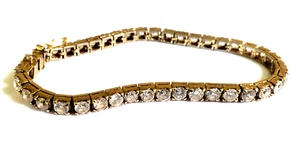 Gold Vermei over Sterling Silver Bracelet w/ Crystals all Around 16.6 grams - Picture 1 of 4