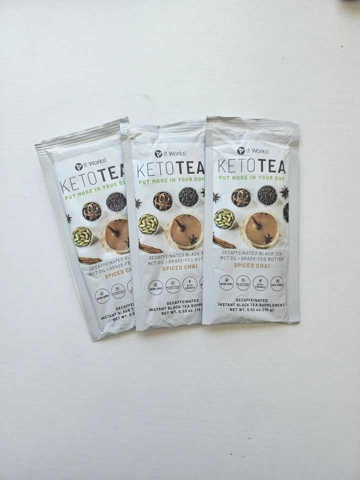 It Works Keto Chai Té Especiado Descafeinado Instantáneo Paquete de Muestra de 3 Días ENVÍO GRATIS Foto 1 de 1