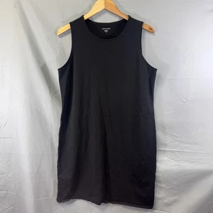 Vestido Eileen Fisher para mujer grande negro sin mangas algodón orgánico spandex - Imagen 1 de 6