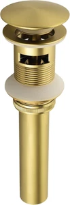 Brass Bathroom Sink Drain, Vessel Vanity Sink Pop up Drain Stopper with Overflow - Picture 1 of 9