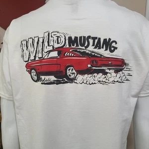 Camiseta vintage Gasser/Drag/Nascar/Sprint/Midget Race WILD MUSTANG - Imagen 1 de 5