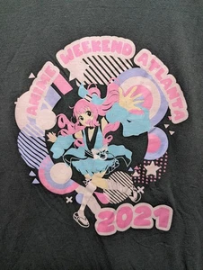 ANIME WEEKEND ATLANTA 2021 Convention Men's Large Tee Green - Picture 1 of 5