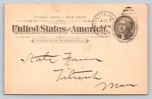 ANTIQUE Postal Card Boston To Titicut MA Empire Laundry Machinery Co. Update - Picture 1 of 2