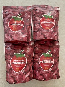 4 Packs Trader Joe's Freeze Dried Strawberries Unsweetened Unsulfured 1.2oz Each - Picture 1 of 1