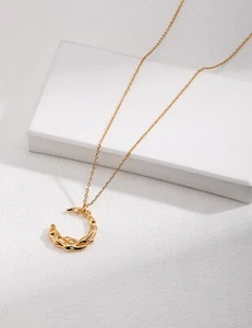 Collar elemento del agua de plata de ley S925 con baño de oro 18k - Imagen 1 de 8