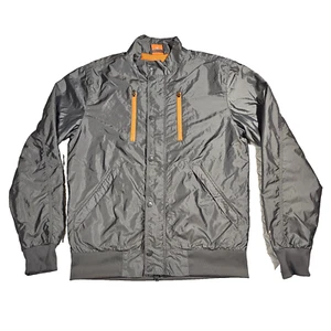 Puma Windbreaker Jacket S Grey Orange Mesh Retro 656458 Mens Lightweight - Picture 1 of 16