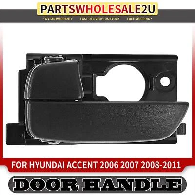 1x Manija de puerta interior negra izquierda conductor trasero para Hyundai Accent 2006 2007-2011 Foto 1 de 4