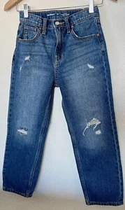 Old Navy High Rise Slouchy Straight Kids Jeans Size:10 Adjustable Waist Cotton - Picture 1 of 5
