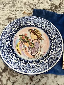 Rare VTG 1993~Edna Hibel~Umbria Clayware Hand Painted LE #62/475 Wall Plate+COA - Picture 1 of 6