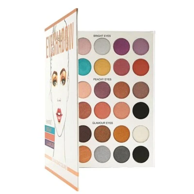 30-Color Eyeshadow Palette Shimmery, Glitter, Matte Bright Peachy Glamour Finish - Image 1 of 4