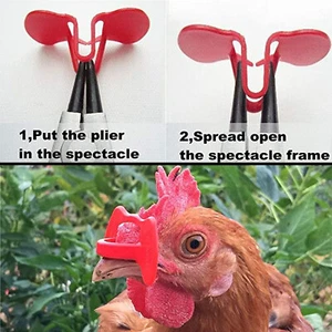24Pcs Peepers+Pliers Chicken Glasses Poultry Blinders Spectacles Anti-Pecking US - Picture 1 of 10